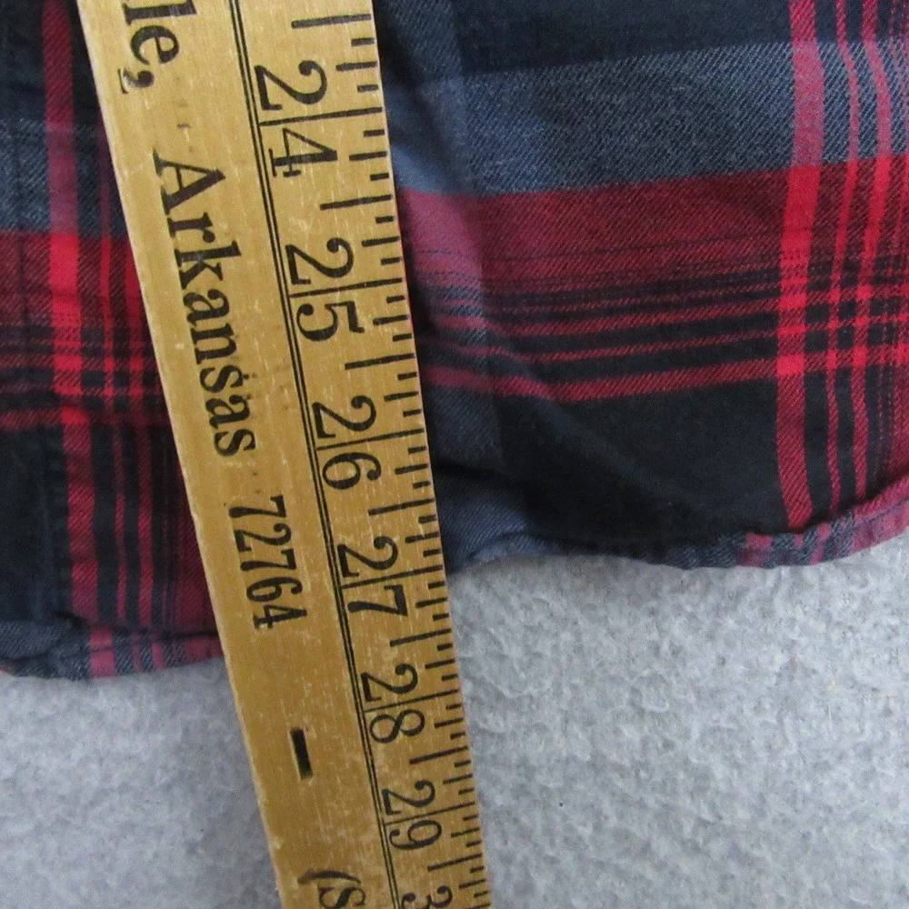 Banana‎ Republic Mens Button Up Shirt M Red Blue Luxe Flannel Grant Fit